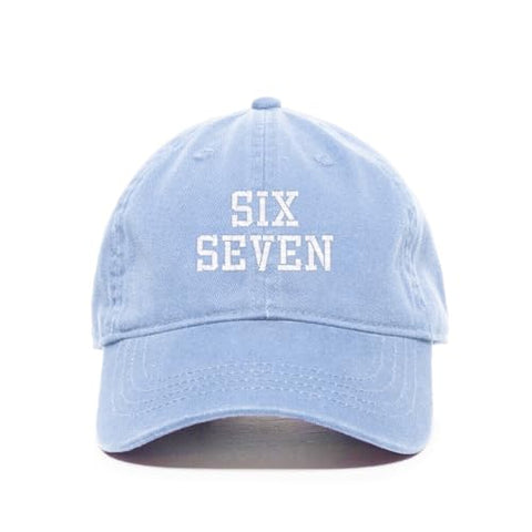 Six Seven 67 Meme Funny Embroidered Baseball Cap Cotton Adjustable Dad Hat