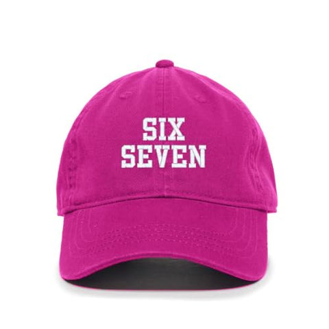 Six Seven 67 Meme Funny Embroidered Baseball Cap Cotton Adjustable Dad Hat