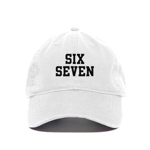 Six Seven 67 Meme Funny Embroidered Baseball Cap Cotton Adjustable Dad Hat