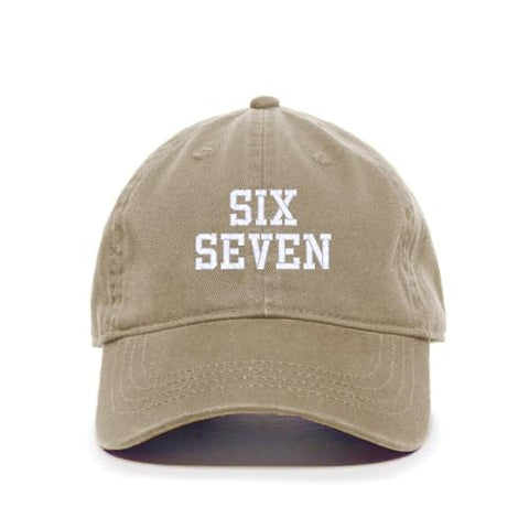 Six Seven 67 Meme Funny Embroidered Baseball Cap Cotton Adjustable Dad Hat