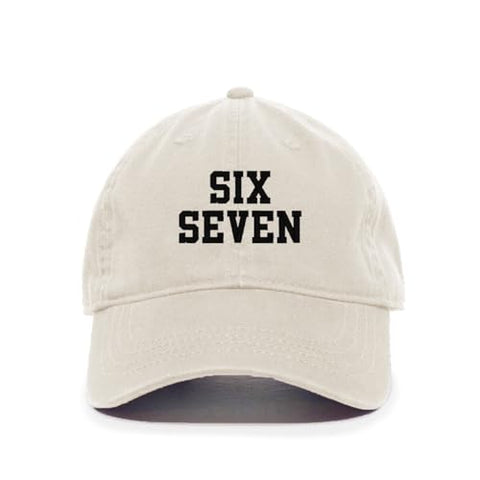 Six Seven 67 Meme Funny Embroidered Baseball Cap Cotton Adjustable Dad Hat