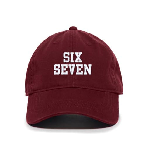 Six Seven 67 Meme Funny Embroidered Baseball Cap Cotton Adjustable Dad Hat