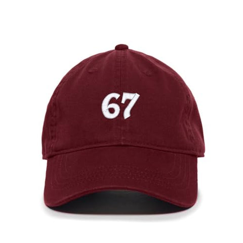 67 Six Seven Sixtyseven Meme Funny Embroidered Baseball Cap Cotton Adjustable Dad Hat