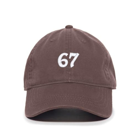 67 Six Seven Sixtyseven Meme Funny Embroidered Baseball Cap Cotton Adjustable Dad Hat