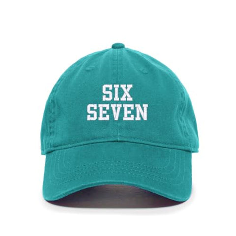 Six Seven 67 Meme Funny Embroidered Baseball Cap Cotton Adjustable Dad Hat