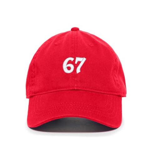 67 Six Seven Sixtyseven Meme Funny Embroidered Baseball Cap Cotton Adjustable Dad Hat