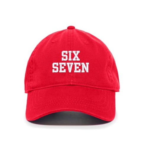 Six Seven 67 Meme Funny Embroidered Baseball Cap Cotton Adjustable Dad Hat