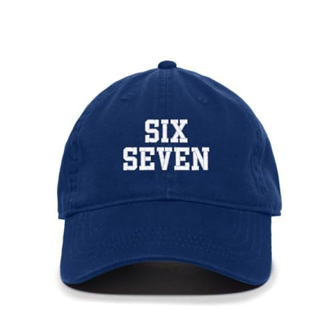 Six Seven 67 Meme Funny Embroidered Baseball Cap Cotton Adjustable Dad Hat