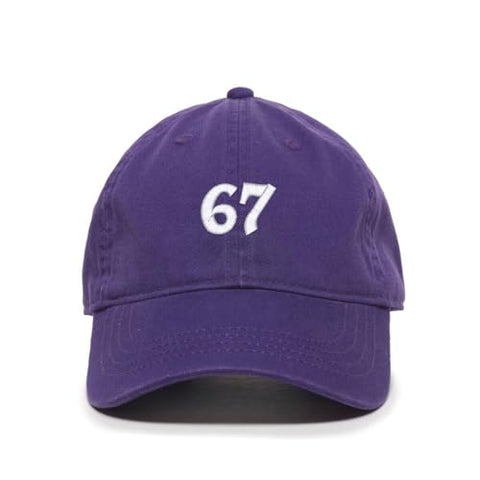 67 Six Seven Sixtyseven Meme Funny Embroidered Baseball Cap Cotton Adjustable Dad Hat