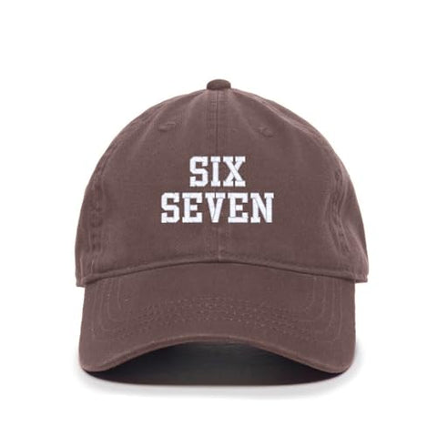 Six Seven 67 Meme Funny Embroidered Baseball Cap Cotton Adjustable Dad Hat