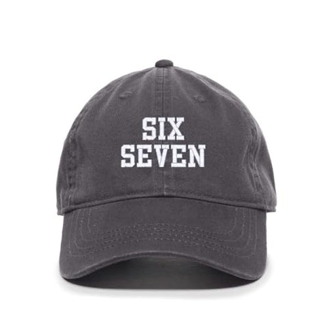 Six Seven 67 Meme Funny Embroidered Baseball Cap Cotton Adjustable Dad Hat