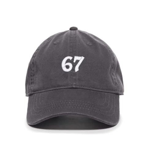 67 Six Seven Sixtyseven Meme Funny Embroidered Baseball Cap Cotton Adjustable Dad Hat