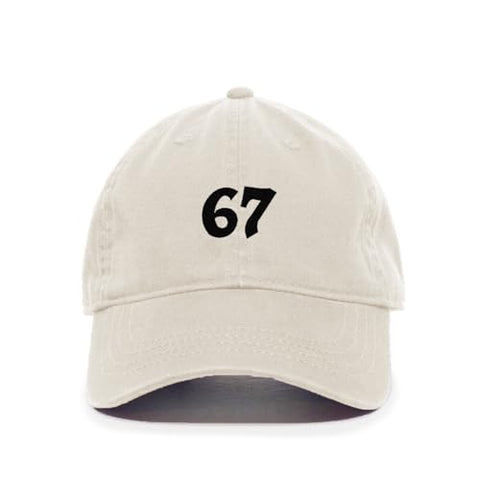 67 Six Seven Sixtyseven Meme Funny Embroidered Baseball Cap Cotton Adjustable Dad Hat