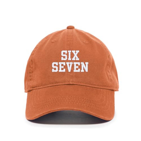 Six Seven 67 Meme Funny Embroidered Baseball Cap Cotton Adjustable Dad Hat