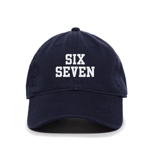 Six Seven 67 Meme Funny Embroidered Baseball Cap Cotton Adjustable Dad Hat
