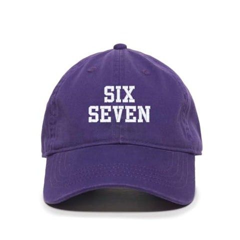 Six Seven 67 Meme Funny Embroidered Baseball Cap Cotton Adjustable Dad Hat