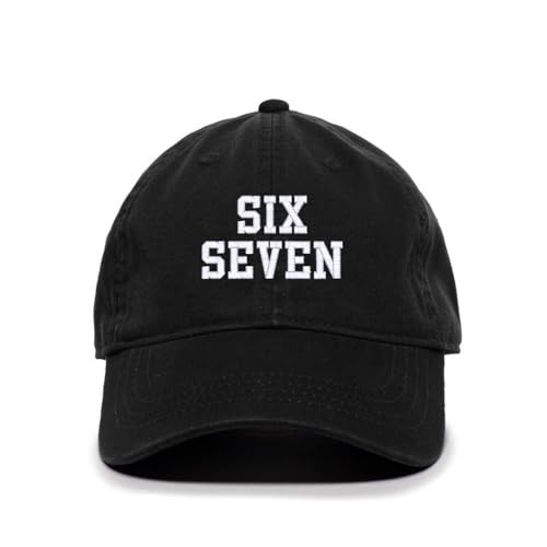 Six Seven 67 Meme Funny Embroidered Baseball Cap Cotton Adjustable Dad Hat