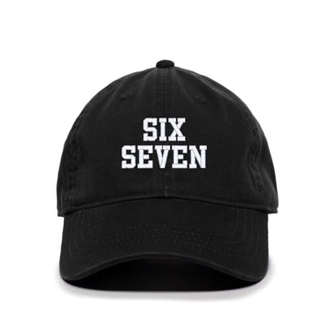 Six Seven 67 Meme Funny Embroidered Baseball Cap Cotton Adjustable Dad Hat