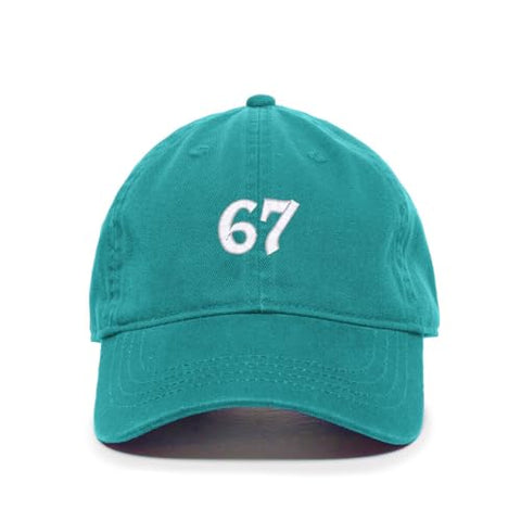 67 Six Seven Sixtyseven Meme Funny Embroidered Baseball Cap Cotton Adjustable Dad Hat