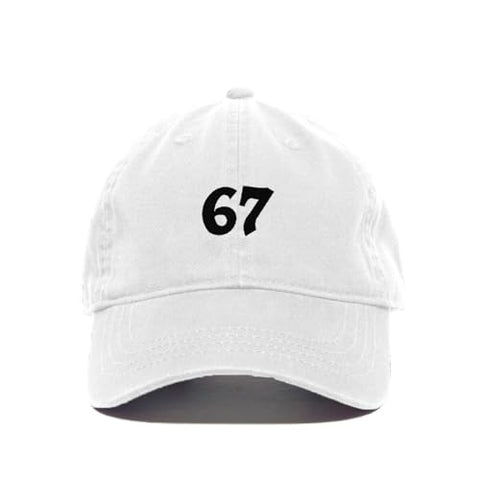 67 Six Seven Sixtyseven Meme Funny Embroidered Baseball Cap Cotton Adjustable Dad Hat
