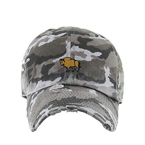 Wild Buffalo Vintage Baseball Cap Embroidered Cotton Adjustable Distressed Dad Hat