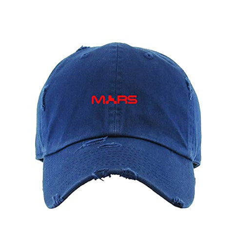 Mars Vintage Baseball Cap Embroidered Cotton Adjustable Distressed Dad Hat