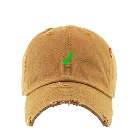 Check Mark Vintage Baseball Cap Embroidered Cotton Adjustable Distressed Dad Hat