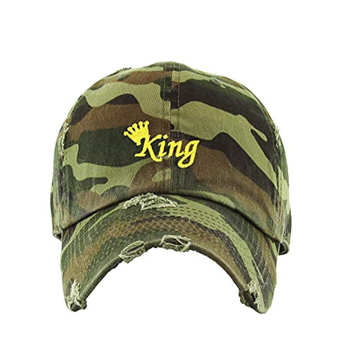 King Vintage Baseball Cap Embroidered Cotton Adjustable Distressed Dad Hat