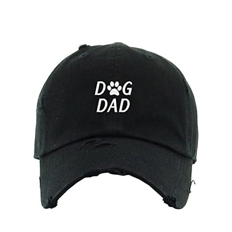 Dog Dad Vintage Baseball Cap Embroidered Cotton Adjustable Distressed Dad Hat