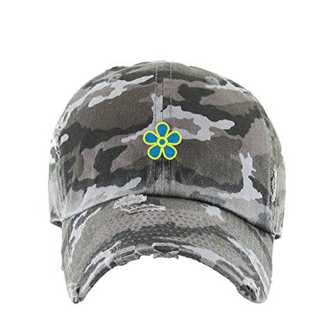 Forget Me Not Masonic Flower Vintage Baseball Cap Embroidered Cotton Adjustable Distressed Dad Hat