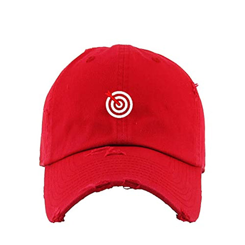 Bullseye Target with Arrow Vintage Baseball Cap Embroidered Cotton Adjustable Distressed Dad Hat