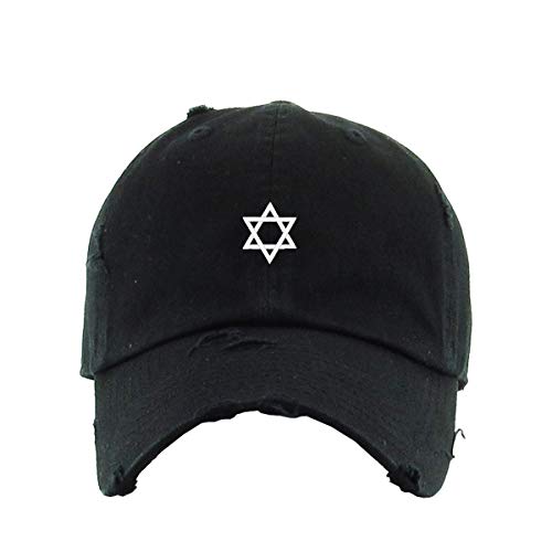 Jewish Star Vintage Baseball Cap Embroidered Cotton Adjustable Distressed Dad Hat