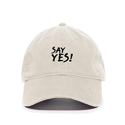 Say Yes Baseball Cap Embroidered Cotton Adjustable Dad Hat