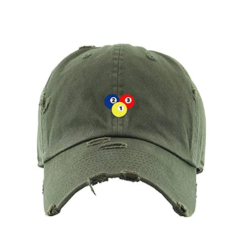 Billiard Balls Vintage Baseball Cap Embroidered Cotton Adjustable Distressed Dad Hat