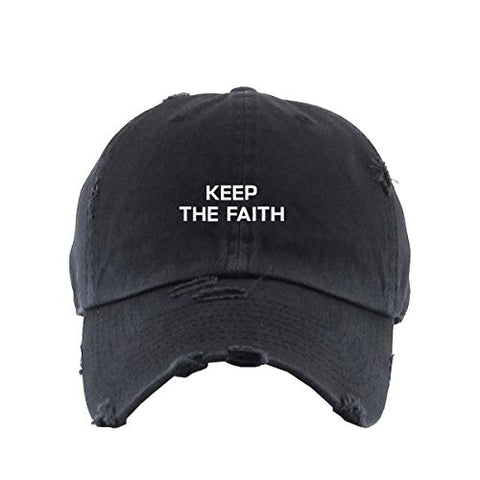 Keep The Faith Vintage Baseball Cap Embroidered Cotton Adjustable Distressed Dad Hat