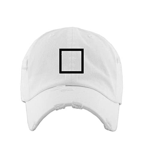 Square Korean Letter M Vintage Baseball Cap Embroidered Cotton Adjustable Distressed Dad Hat