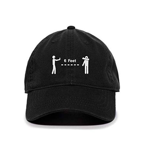 Social Distancing 6 Feet Baseball Cap Embroidered Cotton Adjustable Dad Hat