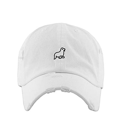 Walrus Vintage Baseball Cap Embroidered Cotton Adjustable Distressed Dad Hat