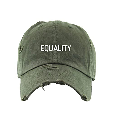 Equality Vintage Baseball Cap Embroidered Cotton Adjustable Distressed Dad Hat