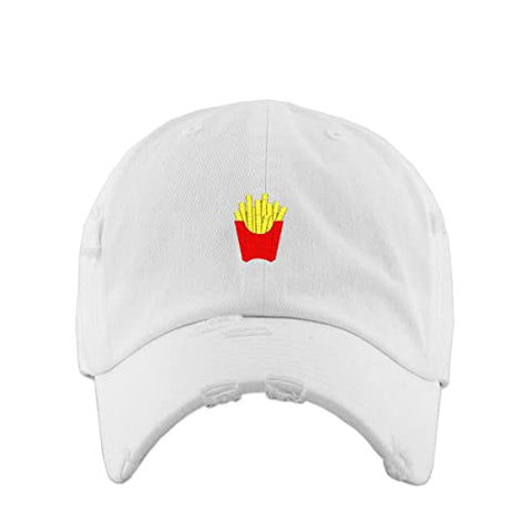 French Fries Vintage Baseball Cap Embroidered Cotton Adjustable Distressed Dad Hat