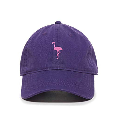 Pink Flamingo Baseball Cap Embroidered Cotton Adjustable Dad Hat