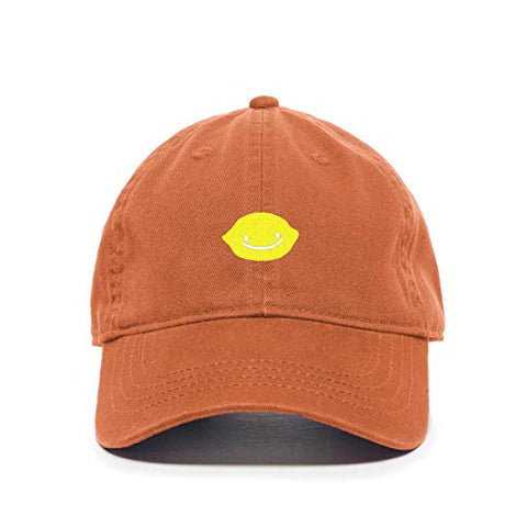 Smiling Lemon Baseball Cap Embroidered Cotton Adjustable Dad Hat