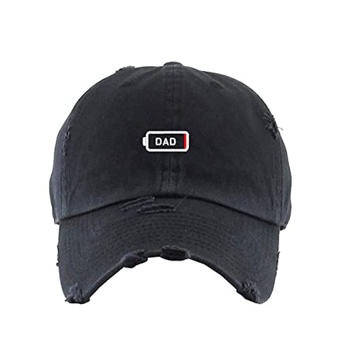 Dad Battery Dying Vintage Baseball Cap Embroidered Cotton Adjustable Distressed Dad Hat