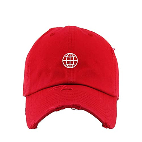 Globe Vintage Baseball Cap Embroidered Cotton Adjustable Distressed Dad Hat