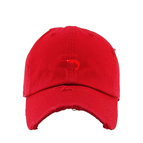 Shrimp Vintage Baseball Cap Embroidered Cotton Adjustable Distressed Dad Hat