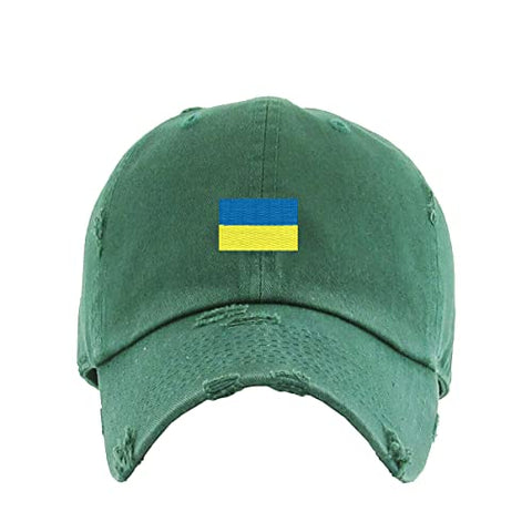 Ukraine Flag Vintage Baseball Cap Embroidered Cotton Adjustable Distressed Dad Hat