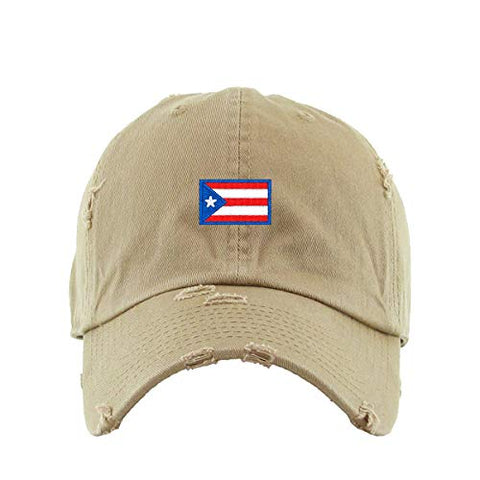 Puerto Rico Flag Vintage Baseball Cap Embroidered Cotton Adjustable Distressed Dad Hat