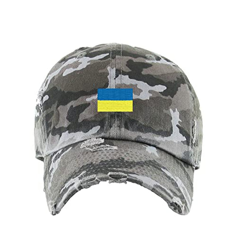 Ukraine Flag Vintage Baseball Cap Embroidered Cotton Adjustable Distressed Dad Hat