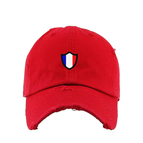 France French Flag Vintage Baseball Cap Embroidered Cotton Adjustable Distressed Dad Hat