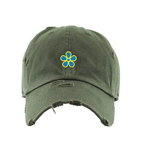 Forget Me Not Masonic Flower Vintage Baseball Cap Embroidered Cotton Adjustable Distressed Dad Hat